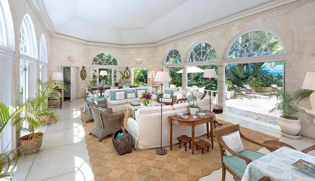 Heronetta-living room with views of the sea Easter villas in Barbados