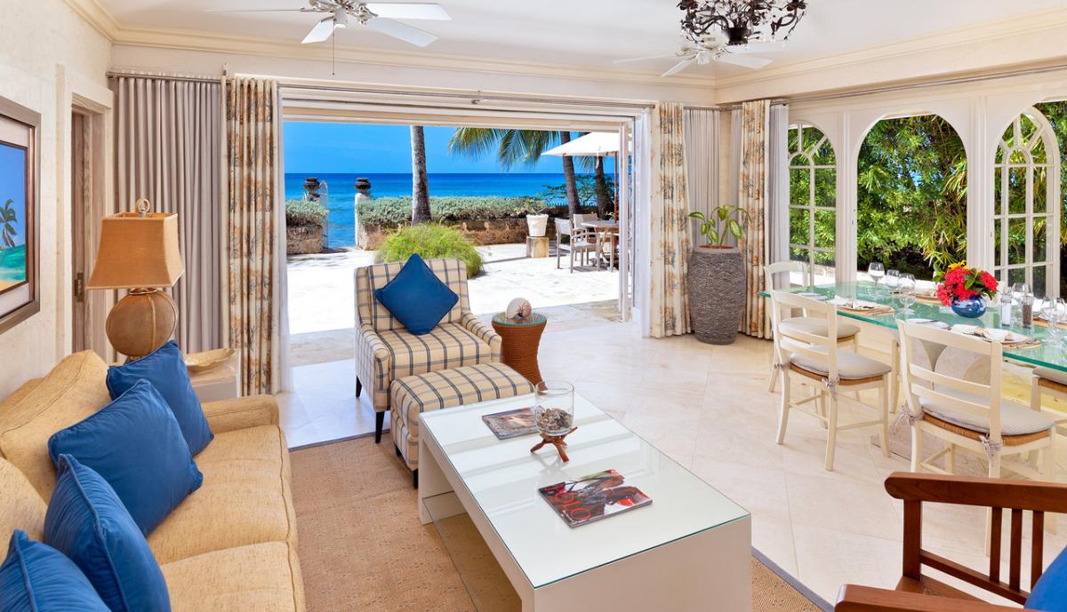 Leamington cottage sitting room with views over sea Romantic villas to rent in Barbados