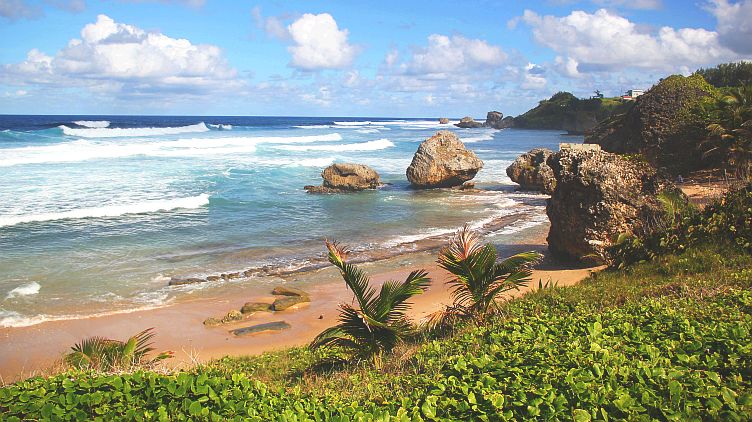 Beach at Bathsheba Fly Montreal to Barbados